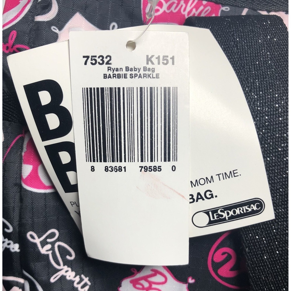 LeSportsac Barbie Sparkle Ryan Baby Bag Diaper‎ Bag Changing Pad 7532 K151 Black - Picture 3 of 14